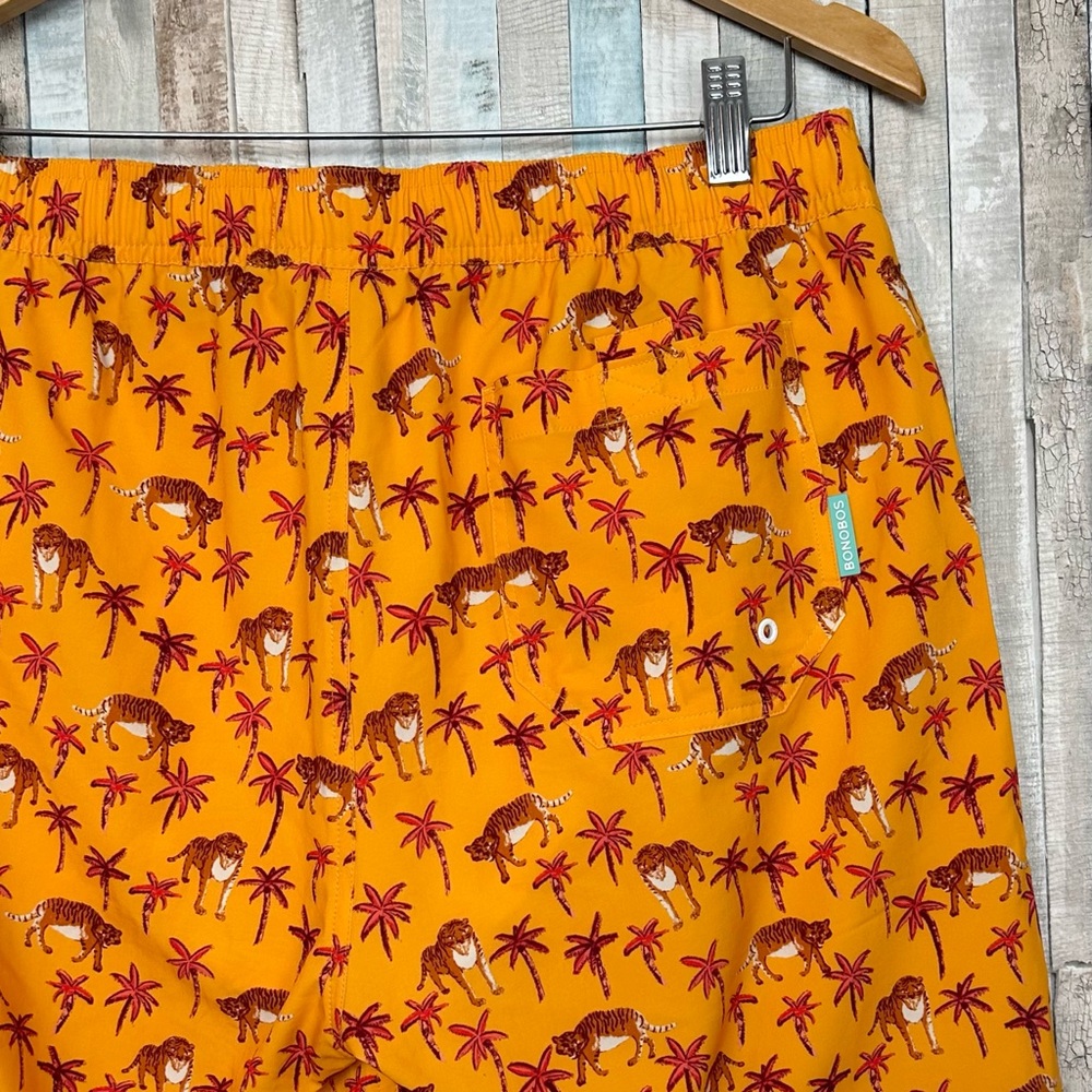 Bonobos M Riviera Tropical Tiger Print Swim Trunk Shorts Palm Tree Recycled - Picture 5 of 9